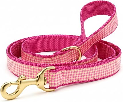 Pink Gingham Lead 5 Large 1 Dog Leash