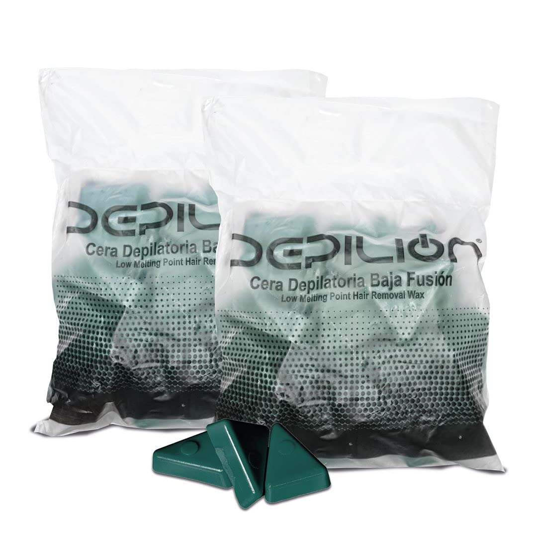 2 x Cera caliente 1kg Verde | Cera baja fusión para depilación 1000gr | para pieles sensibles