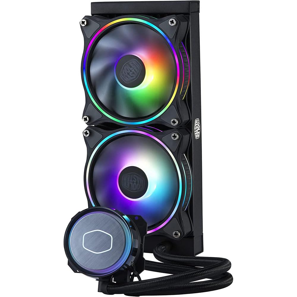 Cooler Master MasterLiquid ML240 Illusion Refroidisseur Liquide pour CPU - Watercooling AIO, Radiateur 240mm, 2 x Ventilateurs Halo ARGB 120mm, Contrôleur ARGB Inclus - Compatible AMD & Intel Noir