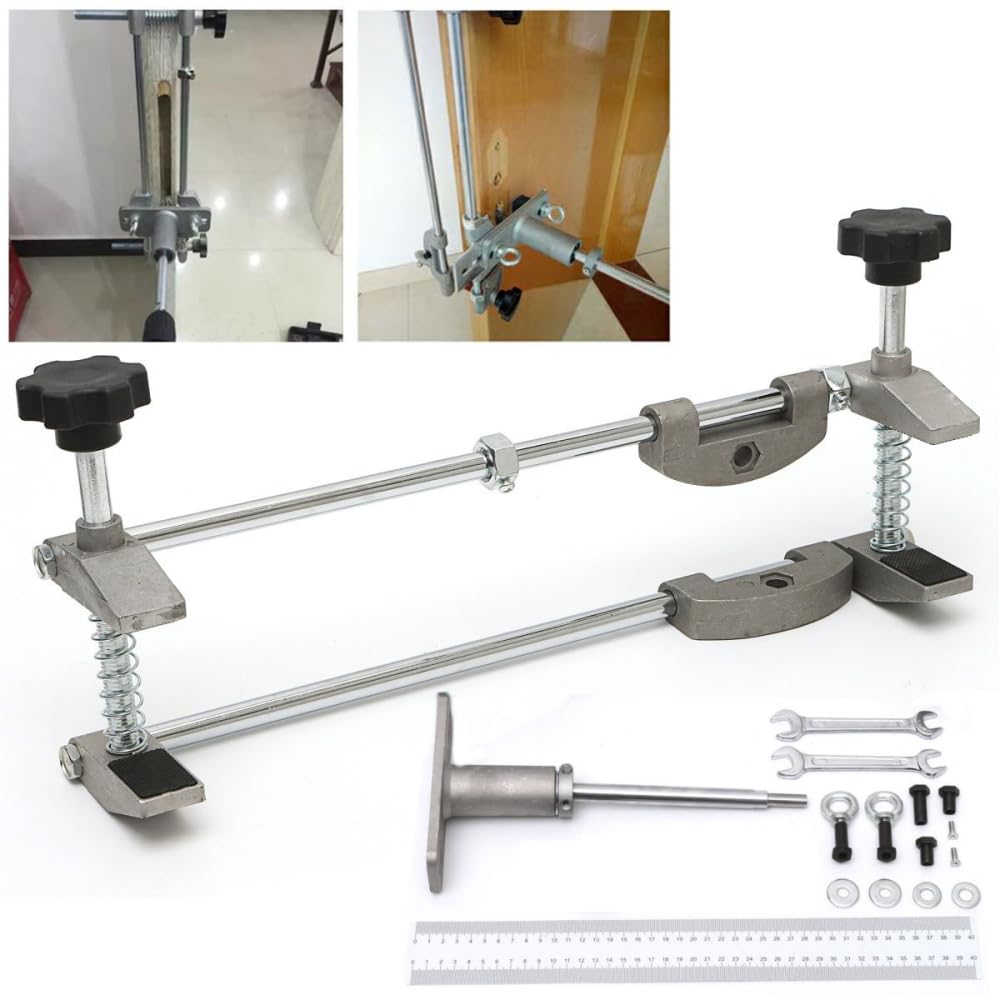 Kit de mortaja de cerradura de puerta, juego de herramientas de mantenimiento de plantilla de cerradura de puerta de madera con cortador de 18/22/24 mm para cerrajero y carpintero