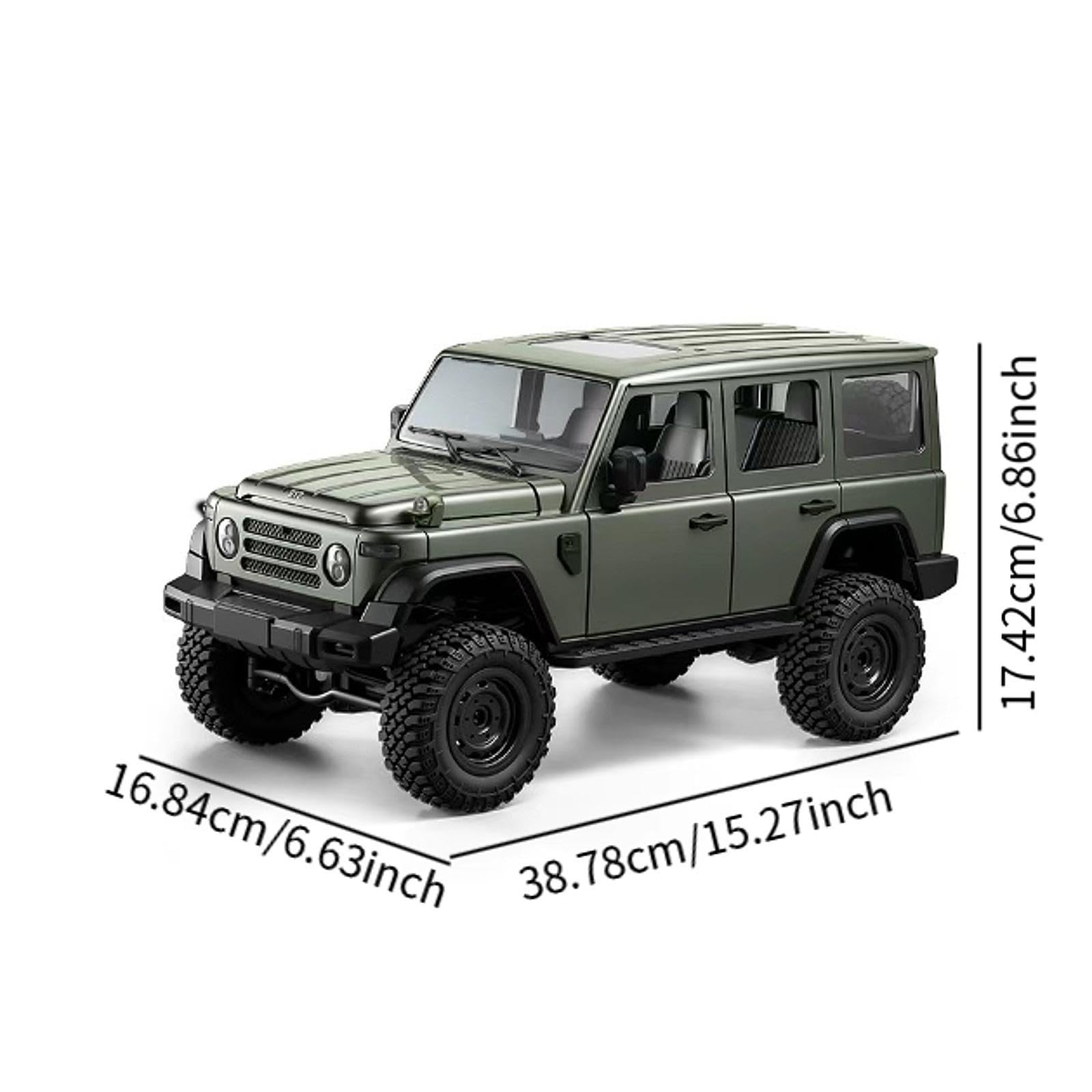 TISHITA Auto Radiocomandata RC Crawler in 1/12, Trazione Integrale, Motore Potente, Realistica, Realizzata in PP E Metallo, Ricaricabile, Adatta Ad, Verde
