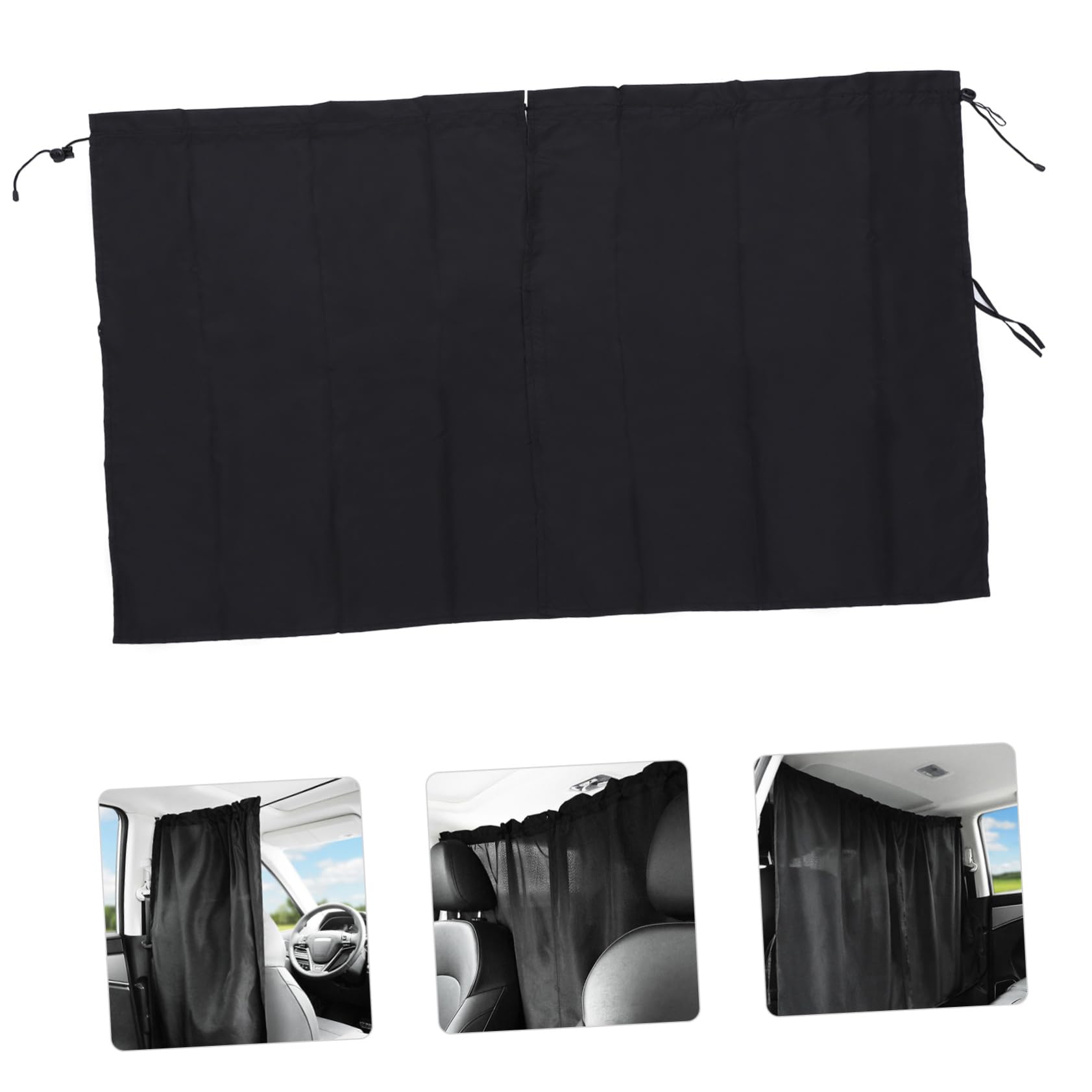 CALLARON Lot De 3 Rideaux De Séparation pour Pare-Brise Arrière De Voiture Amovibles Noirs Flexibles en Maille pour Rideaux Latéraux