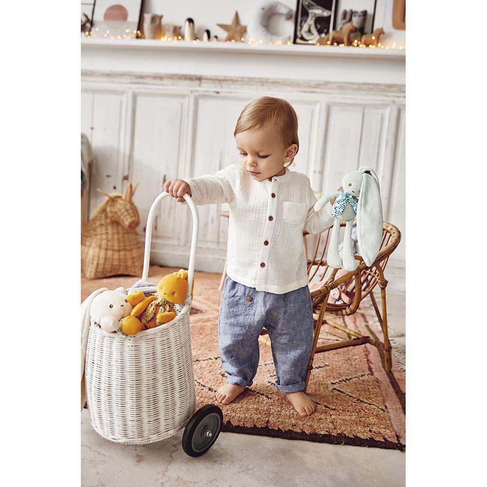 Kaloo - Lapinoo - Pantin Lapin - Peluche Bébé Bi-Matières Jersey et Tricot - 25 cm - Couleur Acqua - Matières très Douces - Boîte Cadeau - Dès la Naissance, K969938 - 4