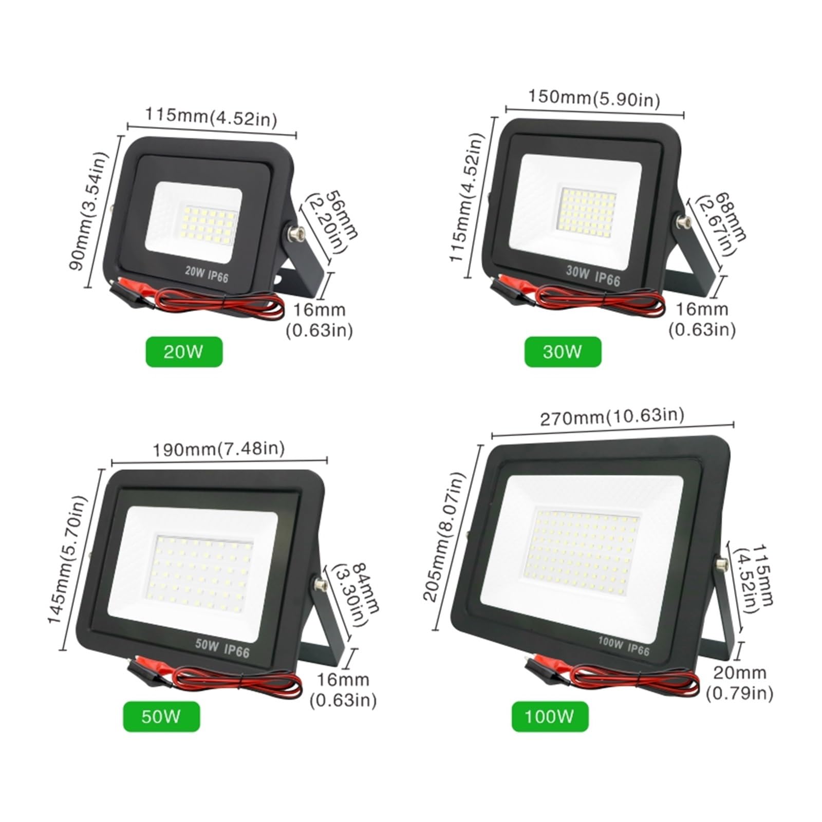 Naświetlacz LED Zewnętrzny, 20W 30W 50W 100W DC12V Led światło halogenowe reflektor zewnętrzny reflektor IP66 wodoodporny reflektor światła przenośne 12-woltowe światła Led dla Maksymalnej Wydajności