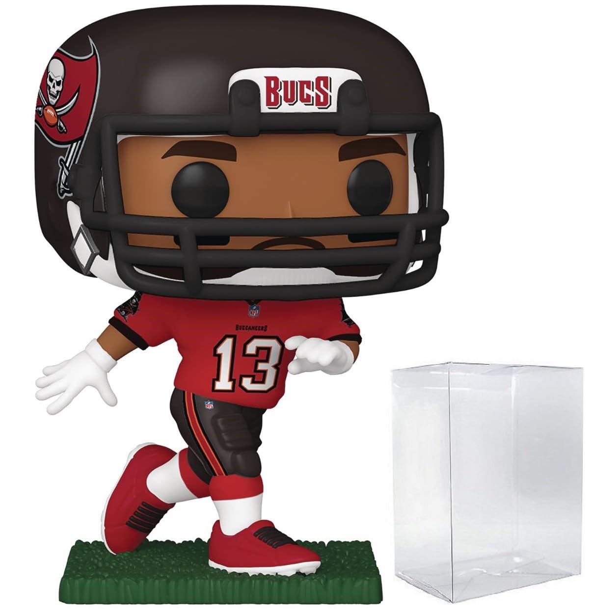 POP Fußball: Buccaneers – Mike Evans (Heimuniform) Funko-Vinyl-Figur (zusammen mit kompatibler Box-Schutzhülle), mehrfarbig, 9,5 cm