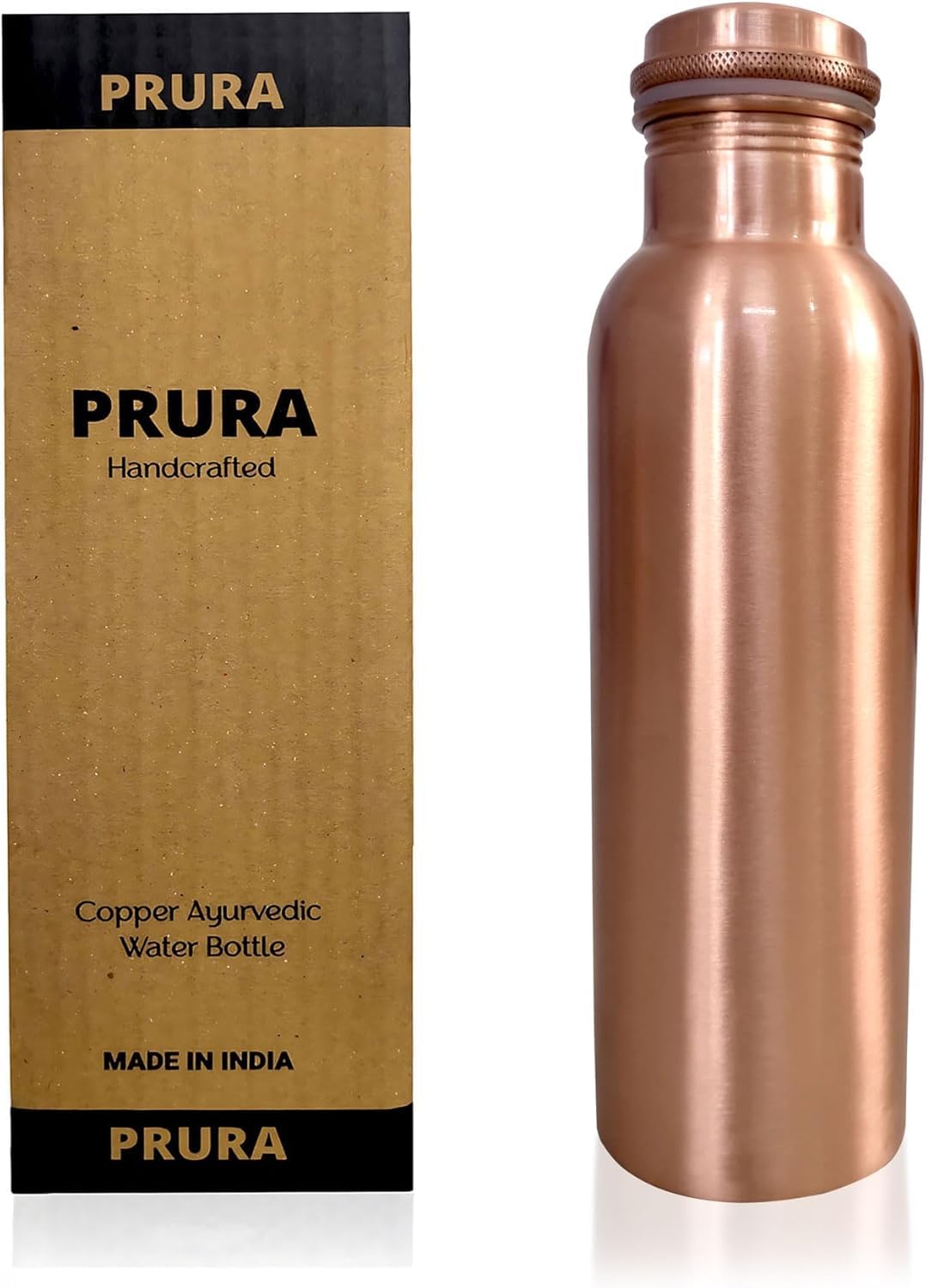 Copper Water Bottle 100% Pure Bottle for Drinking Water Leak Proof Joint Less Water Drinking Bottle for Home, Office, Hotel and Sports