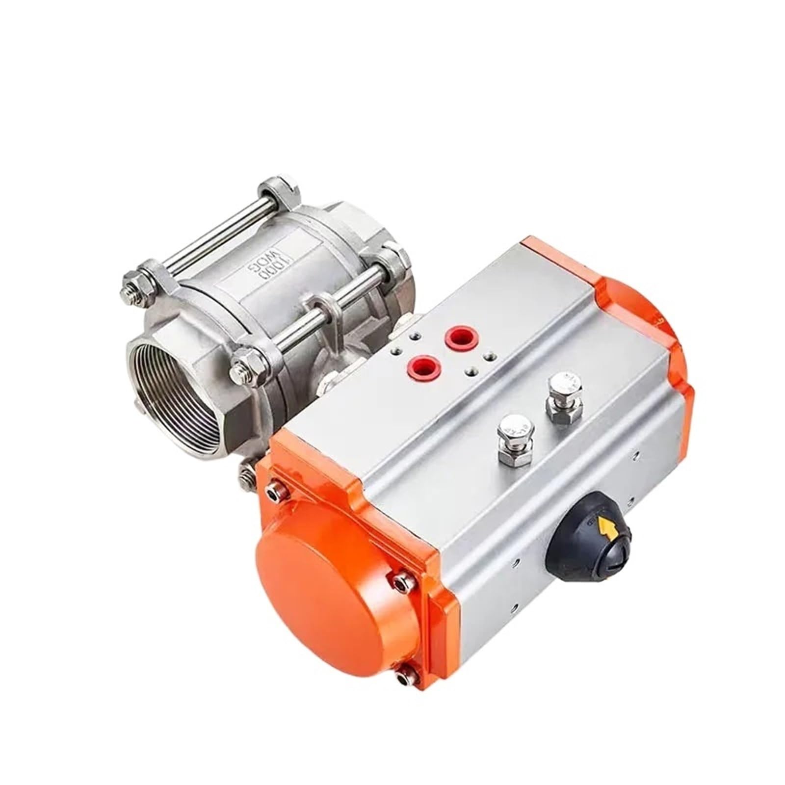 Robinet à boisseau sphérique pneumatique DN40 haute température à double action 3 pièces