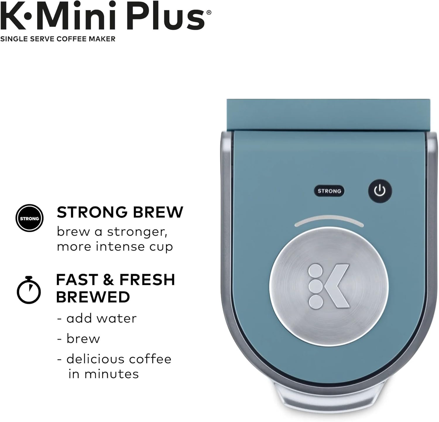 Keurig K-Mini Plus Maker Single Serve K-Cup Pod Coffee Brewer, Comes with 6 to 12 Oz. Brew Size, Storage, and Travel Mug Friendly, Cardinal Red (Renewed)