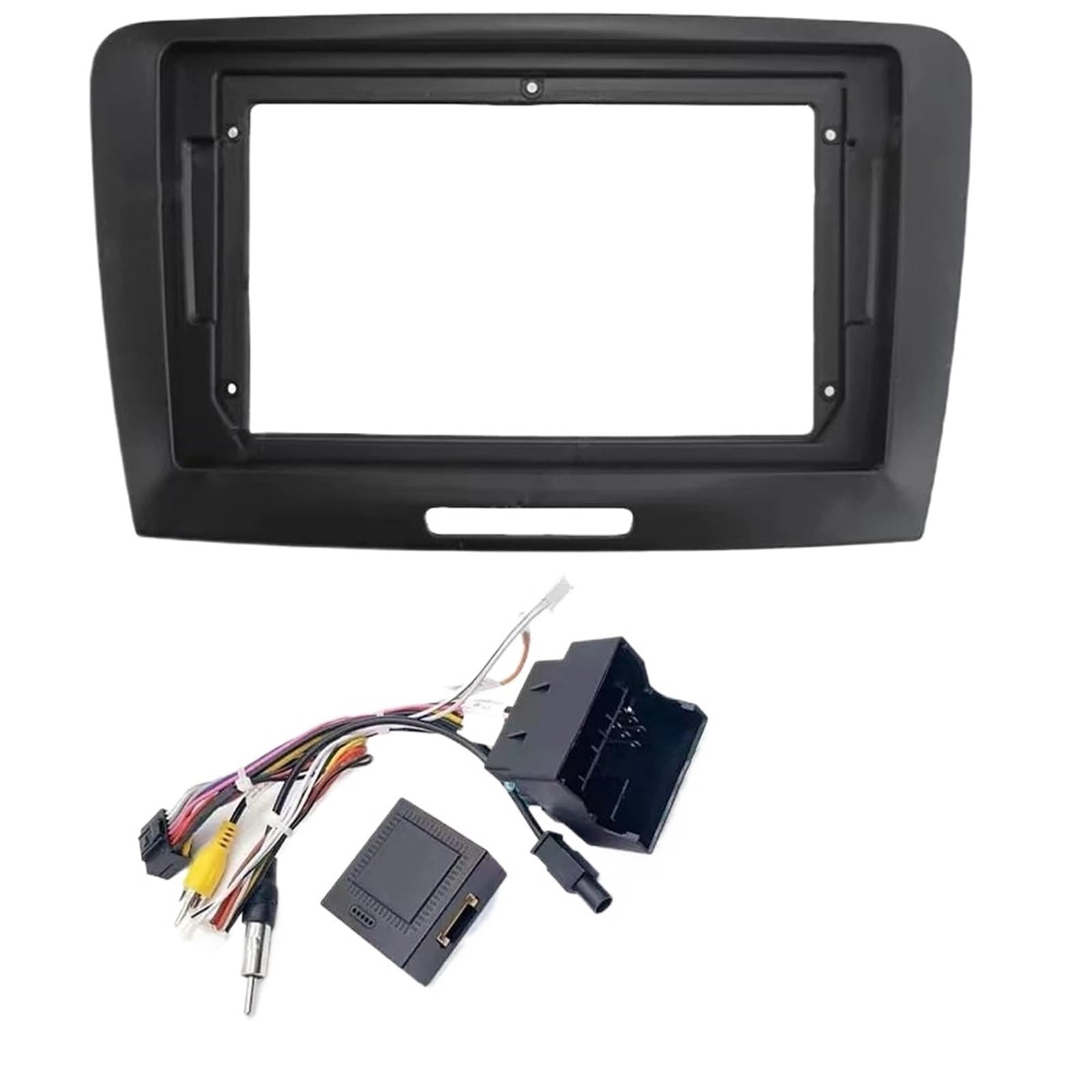 Montaje Autoradio Marco Adaptador de Panel Montaje para Tablero 9 Pulgadas, decodificador Caja CANbus, Compatible con VW Superb 2009-2014