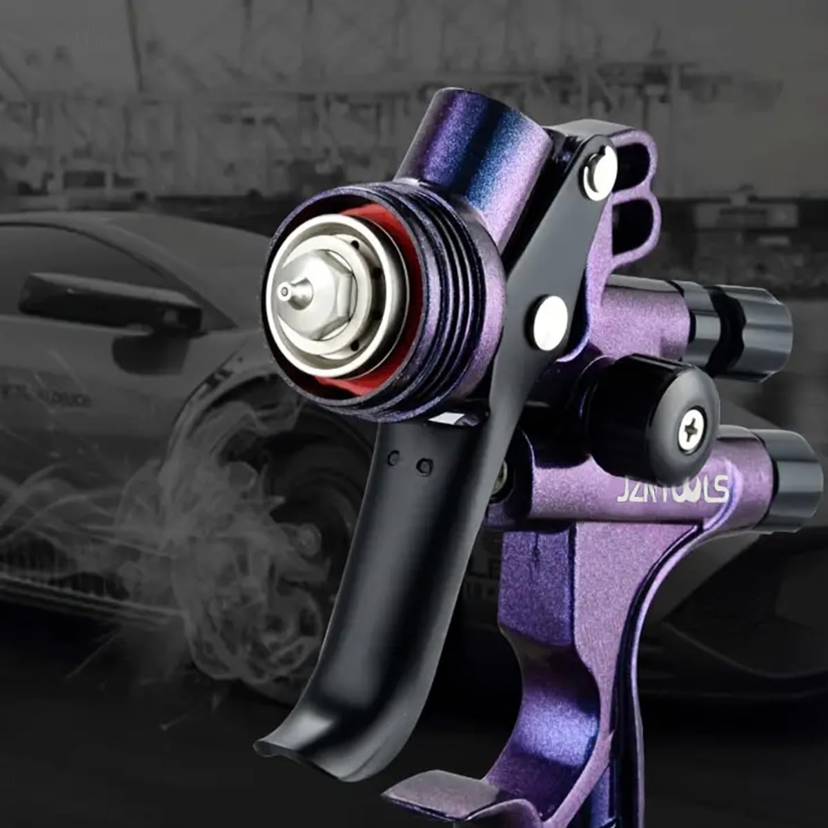 HVLP - Pistola de pulverización de aire con boquillas de acero inoxidable de 1,3 mm y taza de material de polietileno de 600 cc, pistola de pintura de pulverización de aire con 1 taza de mezcla de 600