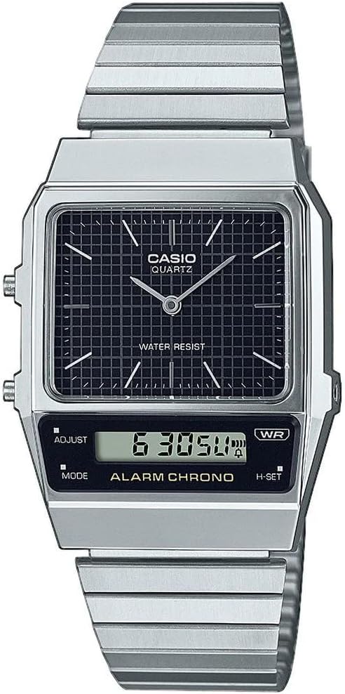 Casio Qd Black Cint Silver Bracelet 40.7 Men's Watch, QUARTZ, Quartz- CA.AQ-800E-1AEF