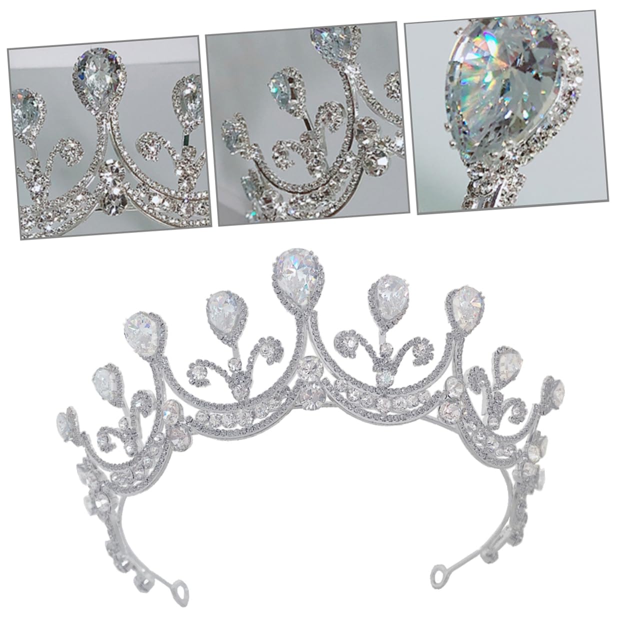 FRCOLOR Tocado de Novia con Gemas de Imitación para Ceremonia de Boda Accesorios para Cabello de Novia