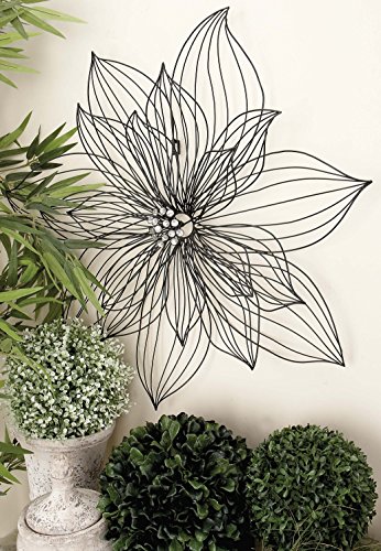 Deco 79 64682 Metal Floral Home Decor 3D Wire Sculpture With Crystal Embellishments, Wall Art 26 Inch X 4 Inch X 26" thumb #9