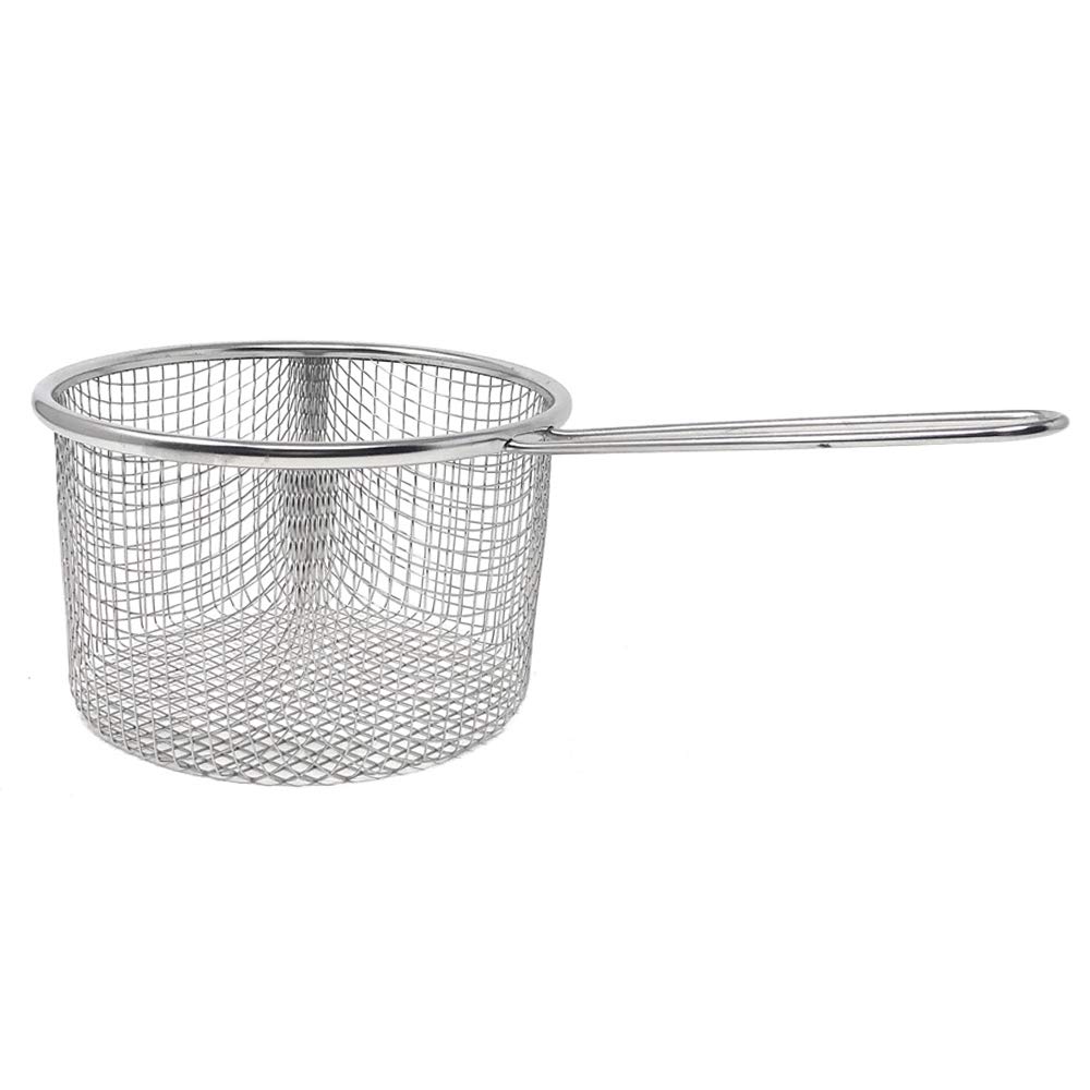 MGE - Pentolino Friggitrice con Cestello in Acciaio Inox - Padella Friggitrice con Cestello - Pentola per Friggere - Ø 16 cm