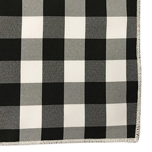 LA Linen Pack of 10 Gingham Checkered Napkins 18, White and Black, Polyester, 45.72 x 45.72 x 0.04 cm, White/Black - Image 4