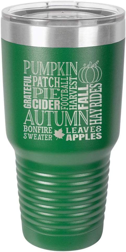 PUMPKIN PATCH Engraved Purple 30 oz Drink Tumbler Includes Slide Top Lid and Straw | Yeti Style Stainless Steel Travel Cup | Funny Fall & Halloween Quotes