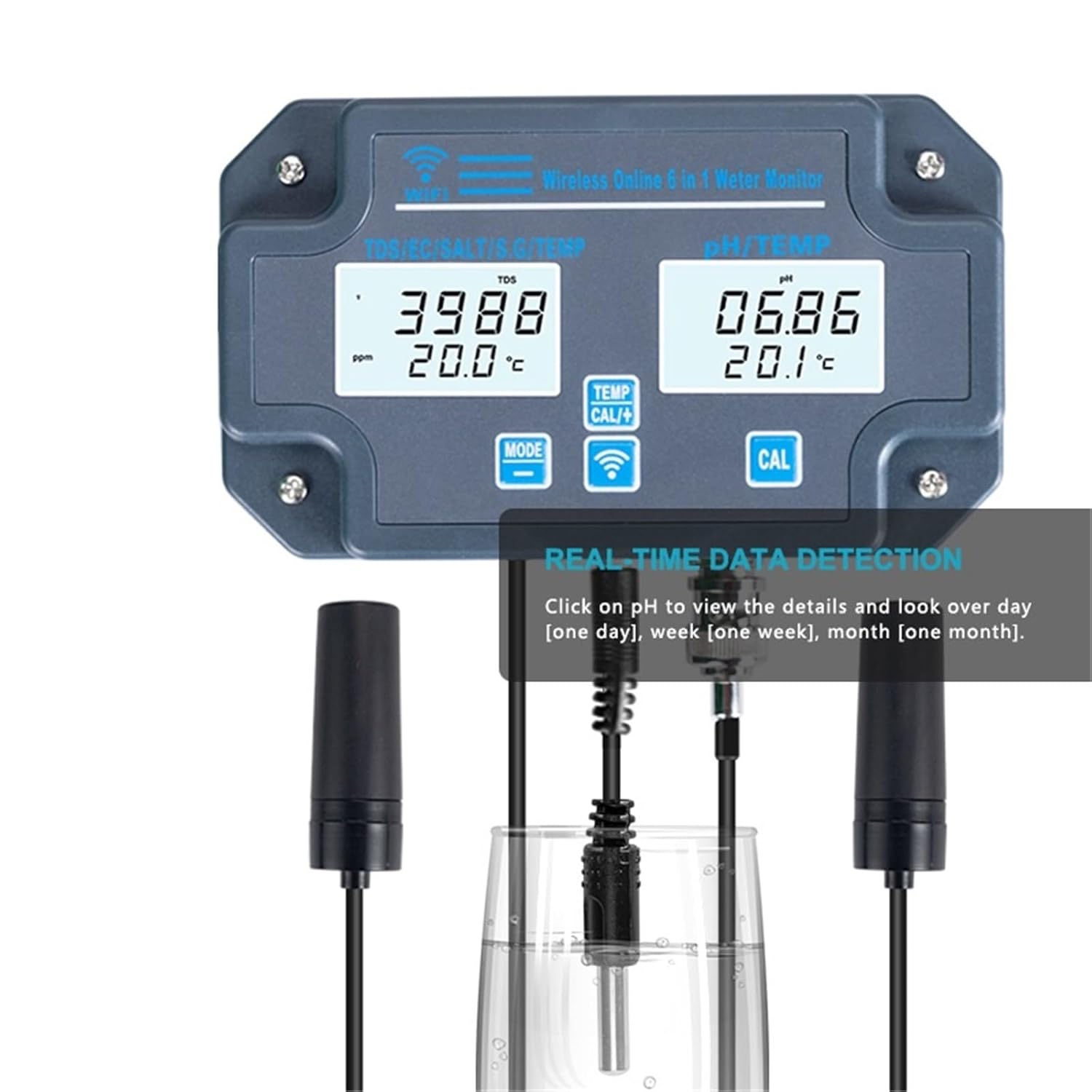 Water Detector, 2Pcs Digital Meter Temp Water Quality Tester Data Logger Smart Monitor for Home Hydroponics,for Drinking Water