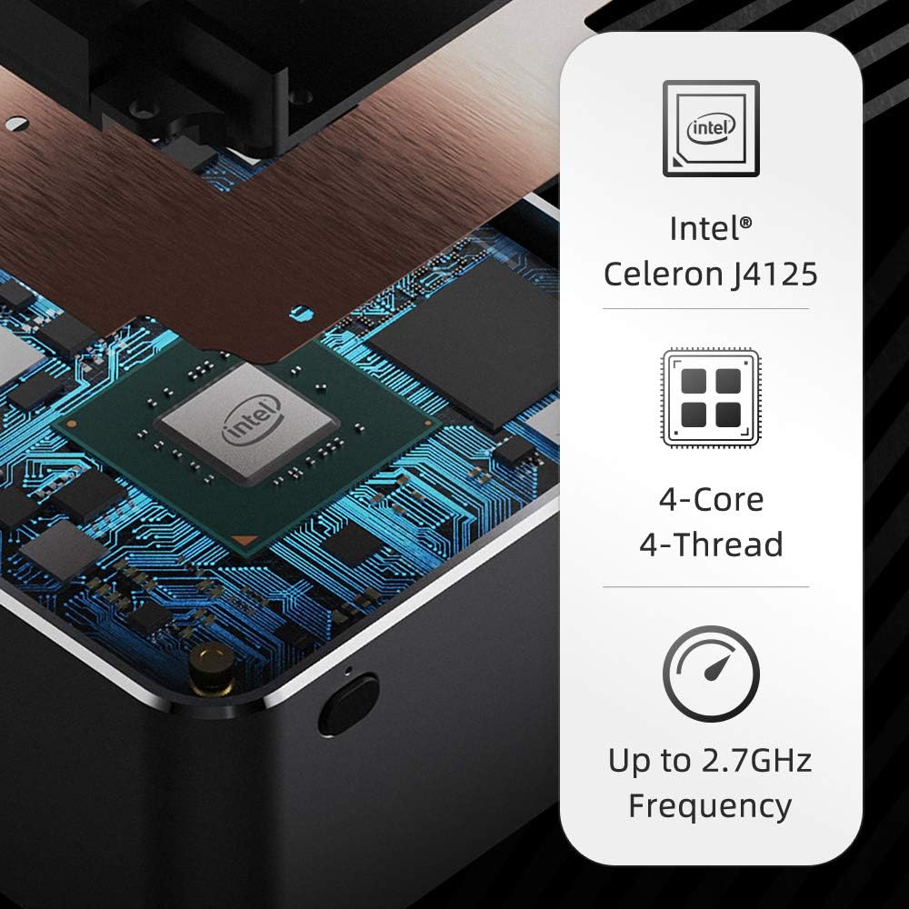 GMK NucBox KB1 Mini PC with labeled ports