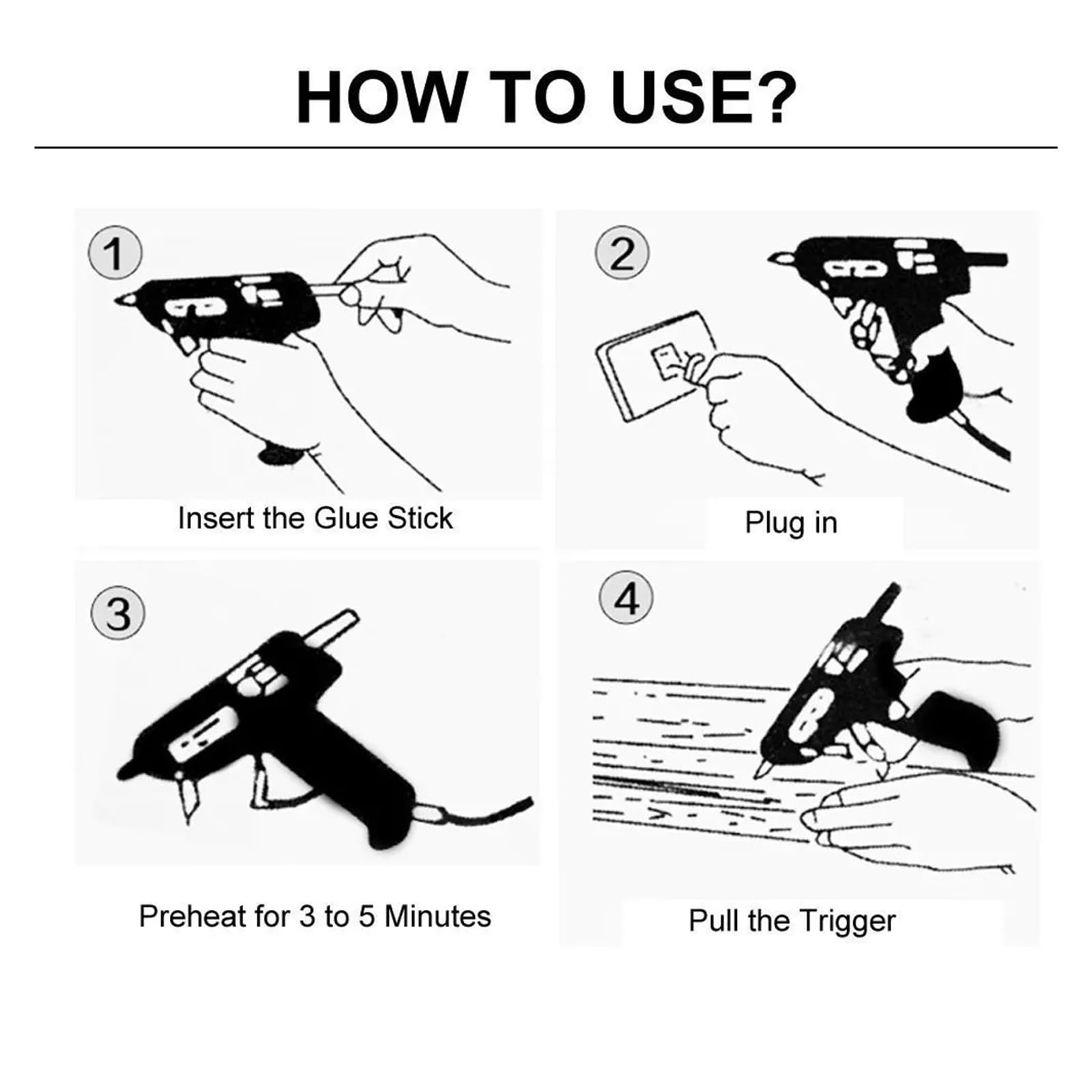 RUHEN Pistolet do klejenia do topienia, mini pistolet do klejenia na gorąco, pistolet do klejenia 30 W, do majsterkowania, projektów, szybkich napraw domu, kreatywnych sztuk, z 6 patyczkami do