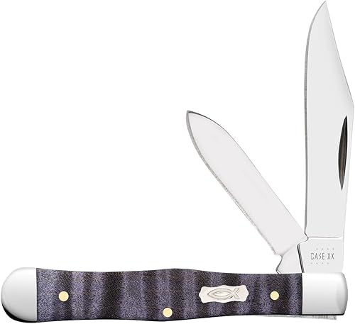 Case xx Swell Center Jack 80543 - Cuchillo de bolsillo de acero inoxidable de madera de arce rizado morado