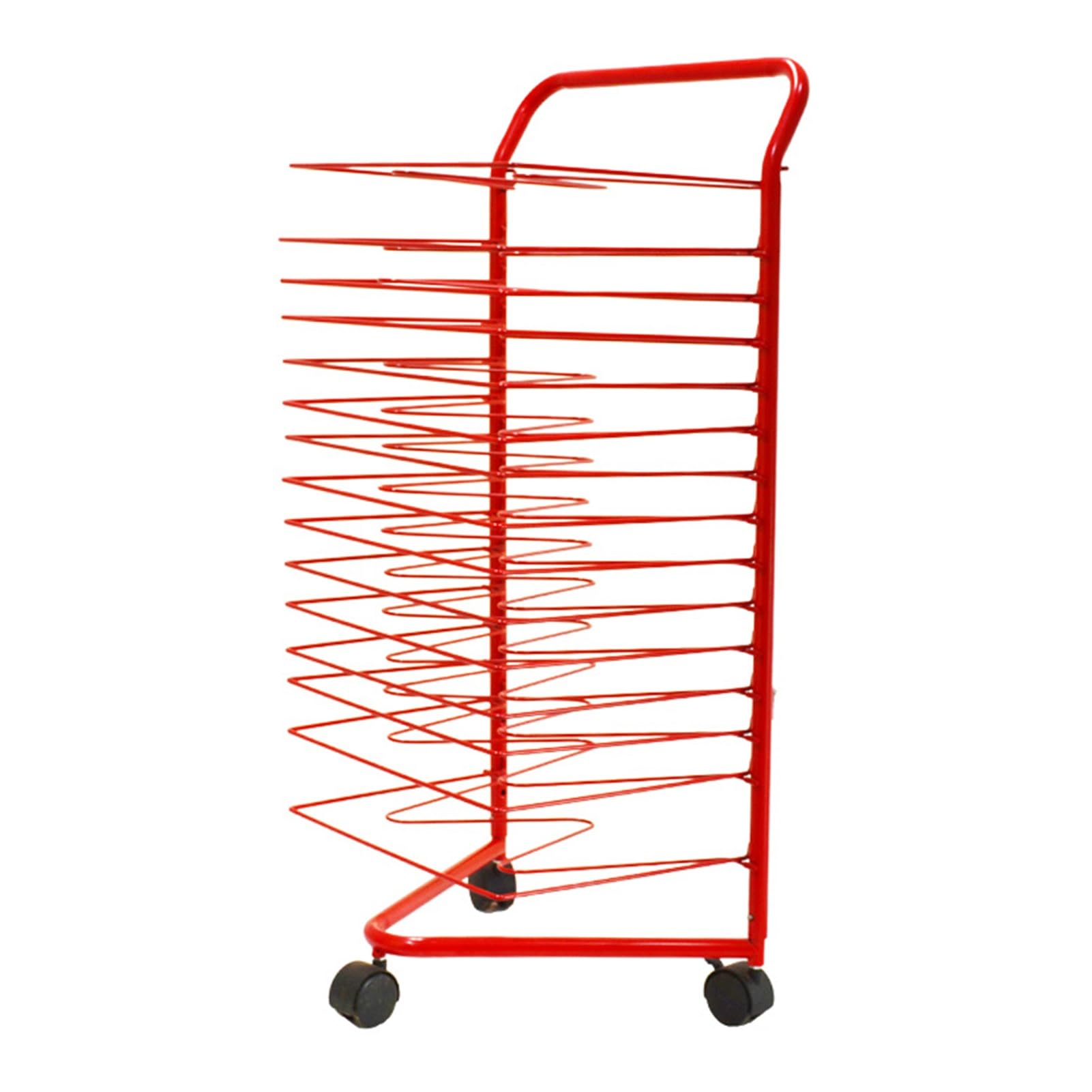 Aioneer Art Drying Rack, Wheeled Metal Drawing Drying Rack, 16 Removable Shelves, Stack Rack for Drawings, and More, Ideal for Classrooms, Art Studios
