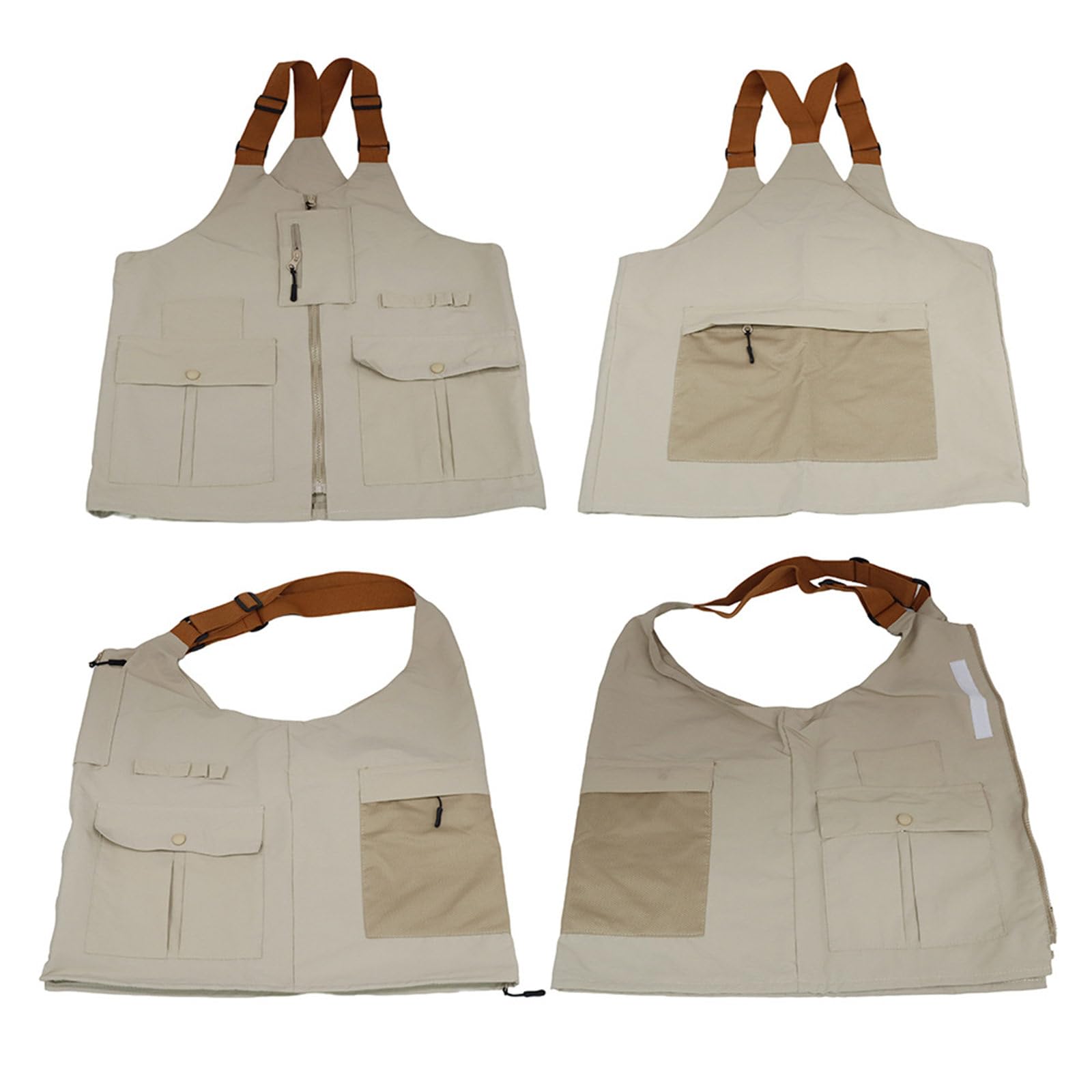 XAGMODSHN Chaleco multifuncional con múltiples bolsillos, práctico diseño ligero de poliéster para viajes al aire libre, senderismo, bolsa de hombro, mochila