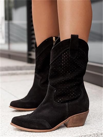 MJGkhiy Stivali Texani Donna Bassi Western Stivaletto Pelle Marroni Chelsea Stivaletti Con Tacco a Blocco Invernali Cowboy Boots Nero Camperos Stivale A Punta MJGkhiy Stivali Texani Donna Bassi Western Stivaletto Pelle Marroni Chelsea Stivaletti Con Tacco a Blocco Invernali Cowboy Boots Nero Camperos Stivale A Punta