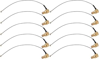 Orenic RF Coaxial Cable Right Angle SMA Female Head to IPX Coax Line Connector Set Kit, Coaxial Cable Extensions for Antenna,Ham Radio,3G 4G, Coaxial Cable Extender, 10Pcs