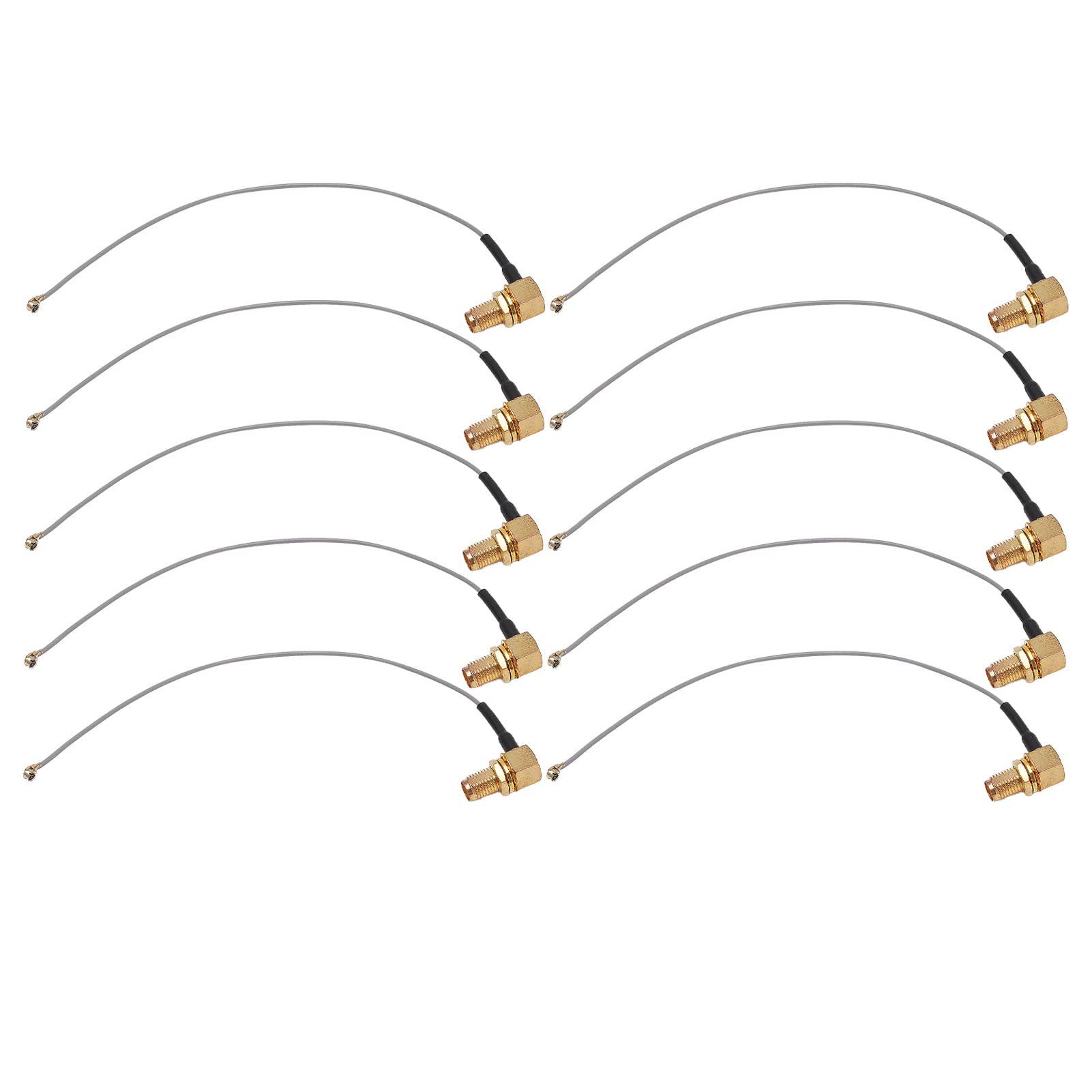 plplaaoo 10 pezzi cavo coassiale RF ad angolo retto SMA testa femmina a linea coassiale IPX kit set di connettori materiale in ottone di alta qualità per sistemi GPS hotspot WiFi