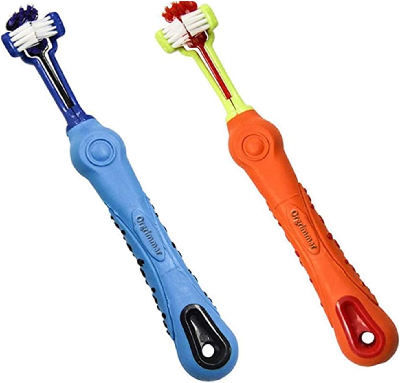 Orgrimmar 2 Pcs Three Sided Pet Toothbrush Dog Brush