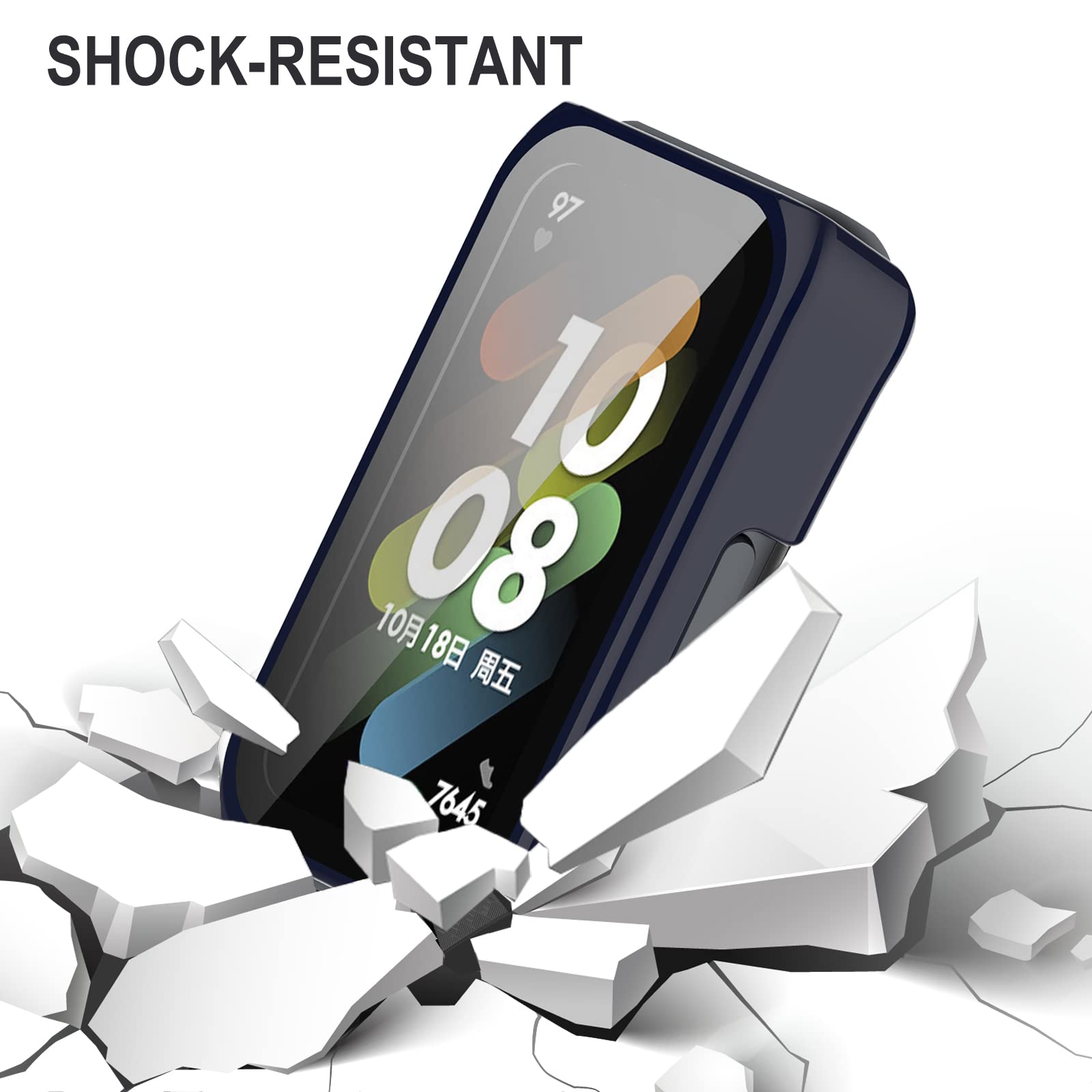 Custodia in vetro temperato + orologio per Huawei Band 6/7 protezione