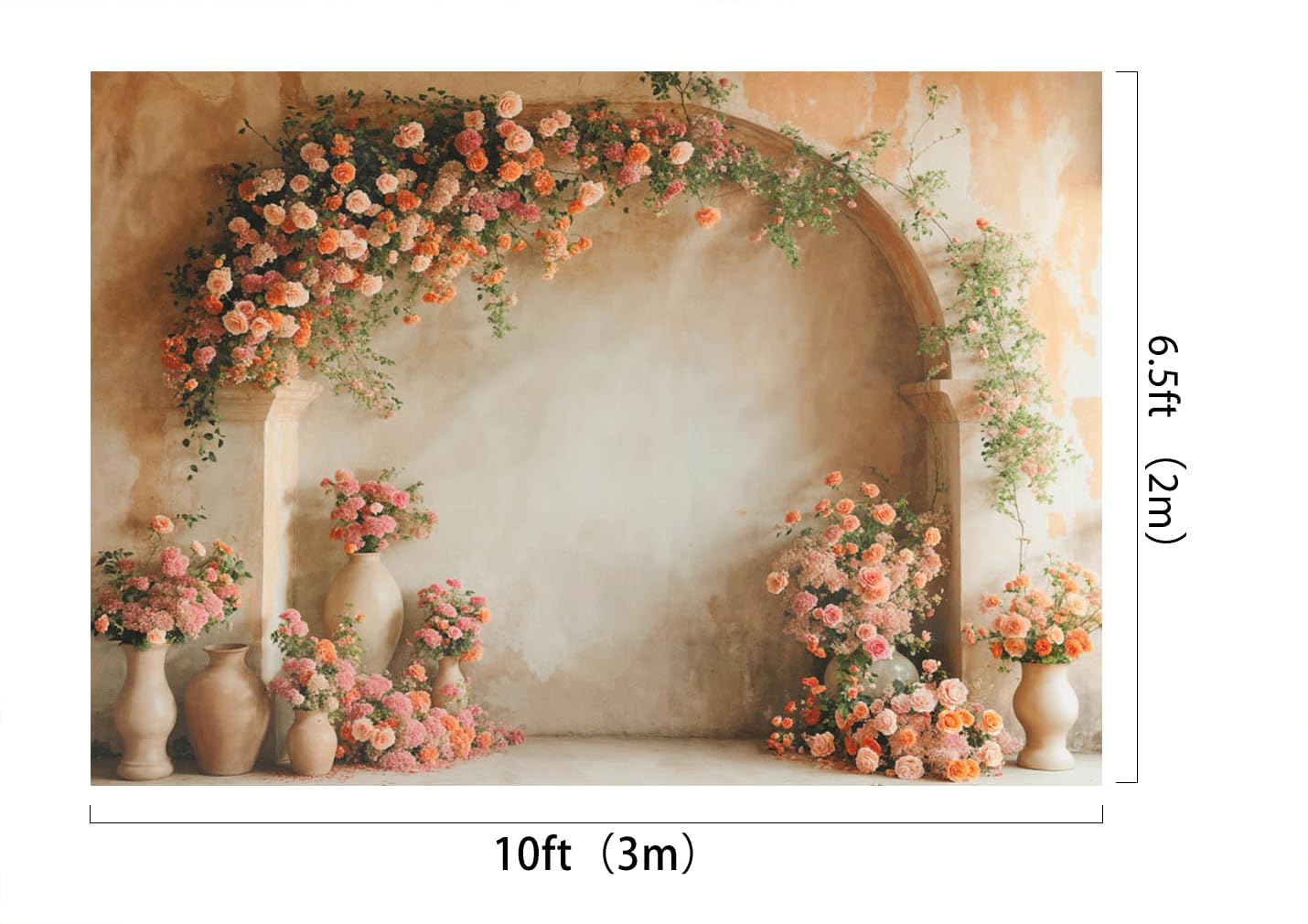 Kate Sfondo fotografico per studio fotografico, 3 x 2 m, con arco, per matrimoni, foto di compleanno, colore: beige
