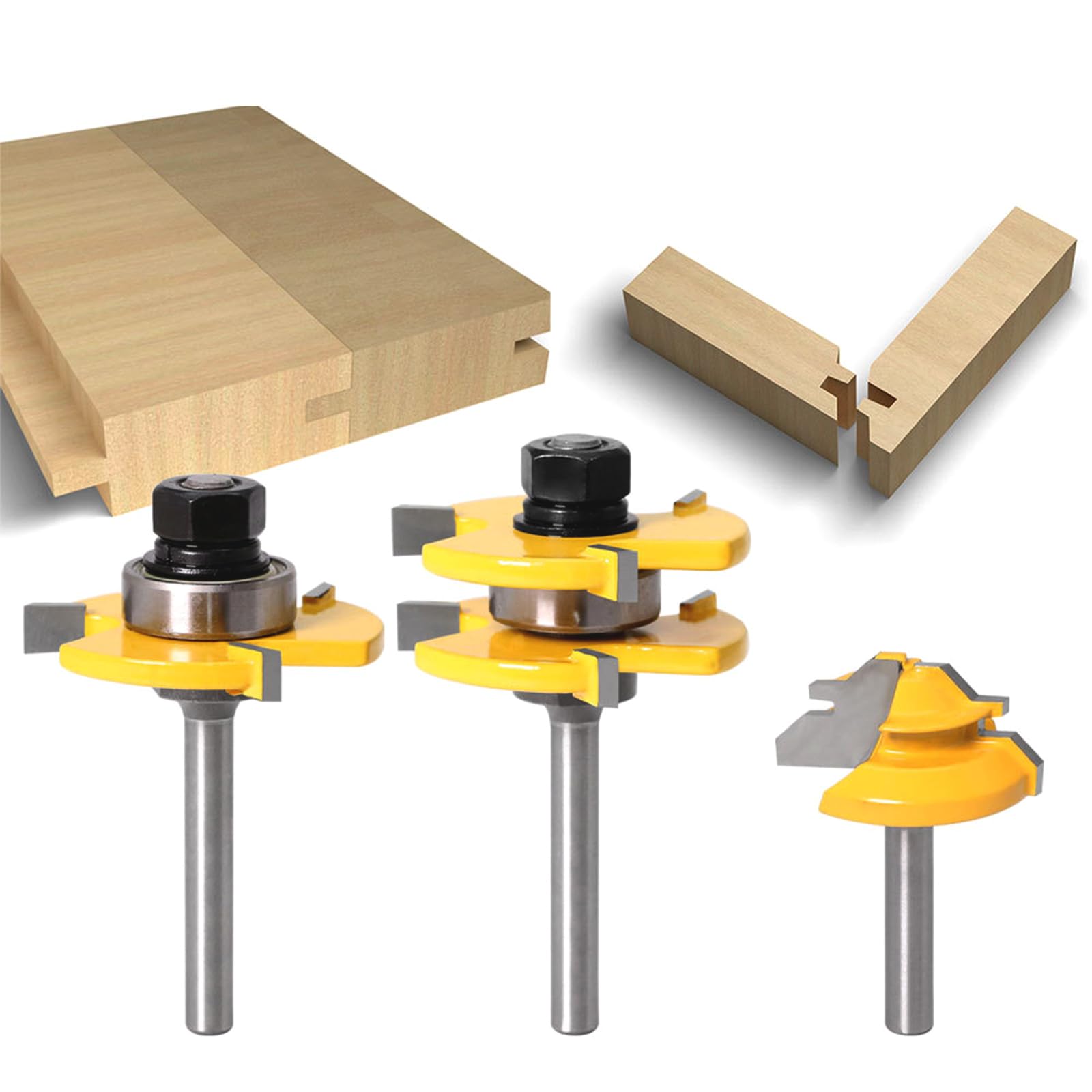 Set Punte Frese per Legno, Fresa a Forma T Scanalata, Fresatrice Verticale, Fresa per Spianare, Strumenti per La Lavorazione del Legno