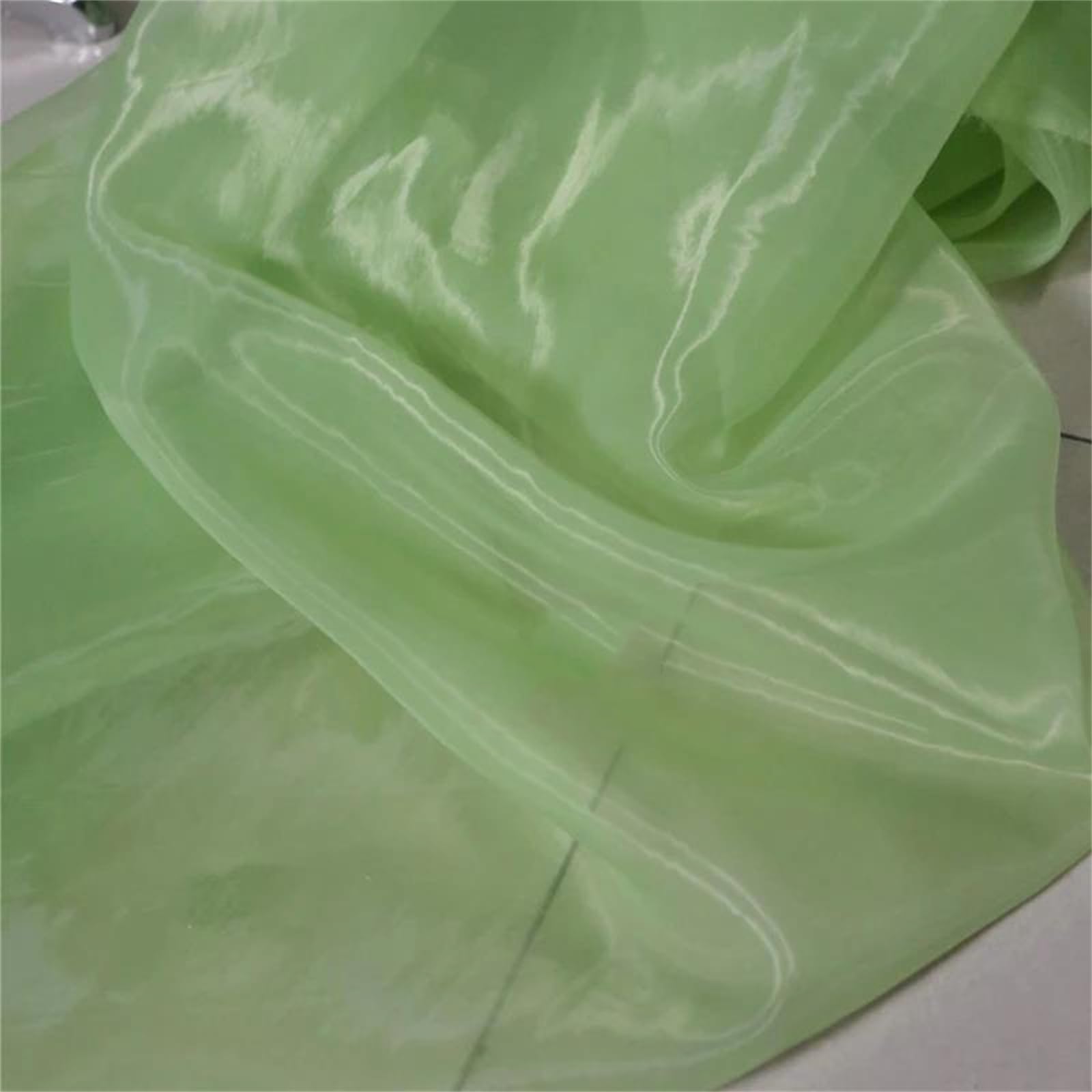 Organza Fabric, Organza Fabric 1.5 Meter Multicolor Multiple Sizes for Sewing(Sage En8,M2)