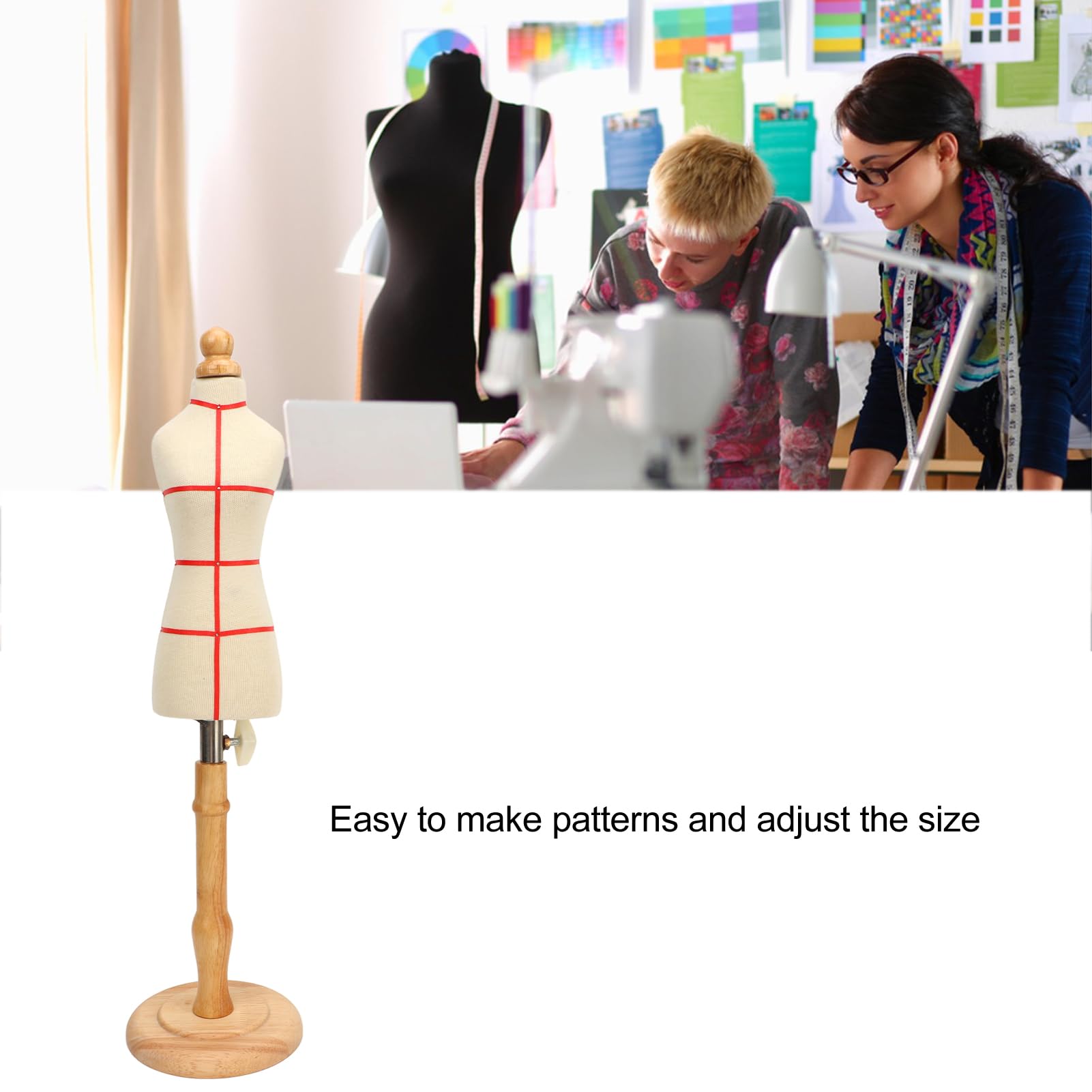 Weibliche Schneiderpuppe, Langlebige Schneider-weibliche Schneiderpuppe, Flexibel, Stabil, aus Buchenholz, Einfach Zum Nähen zu Verwenden (Stil 2)