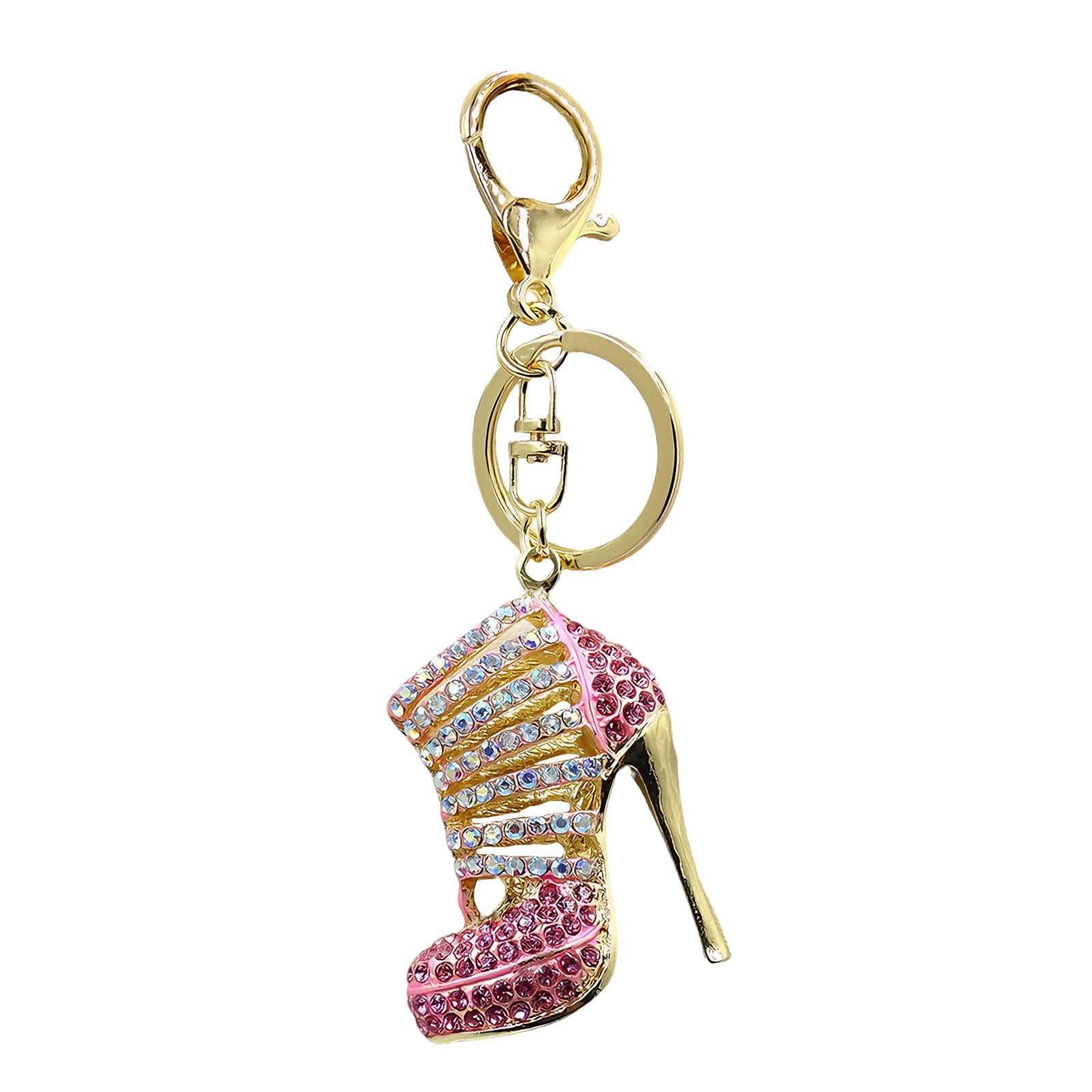 Hikiwin Charm Keychain for Women,Crystal Key Chain with Diamond Pendant,Cute Bag Purse Keyring Accessory