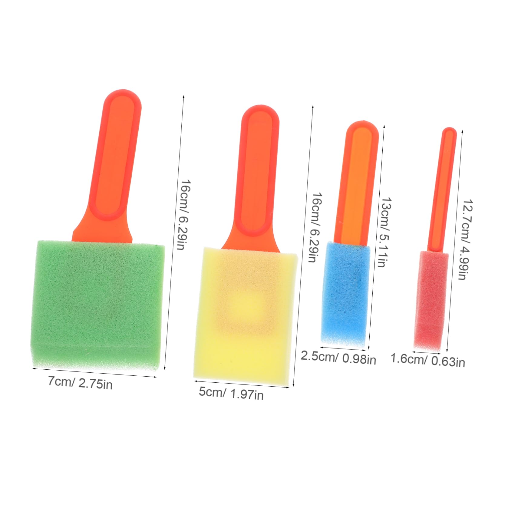 VILLCASE Foam Paint Brushes Round for Kids 4 Sets Sponge Paint Brushes Toddler Art Painting Tools Finger Sponge Craft