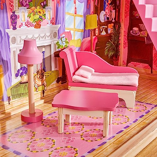 KidKraft Kayla Wooden Dolls House with Furniture and Accessories Included, 3 Storey Play Set for 30 cm/12 Inch Dolls, Kids' Toys, 65092 - Amazon Exclusive