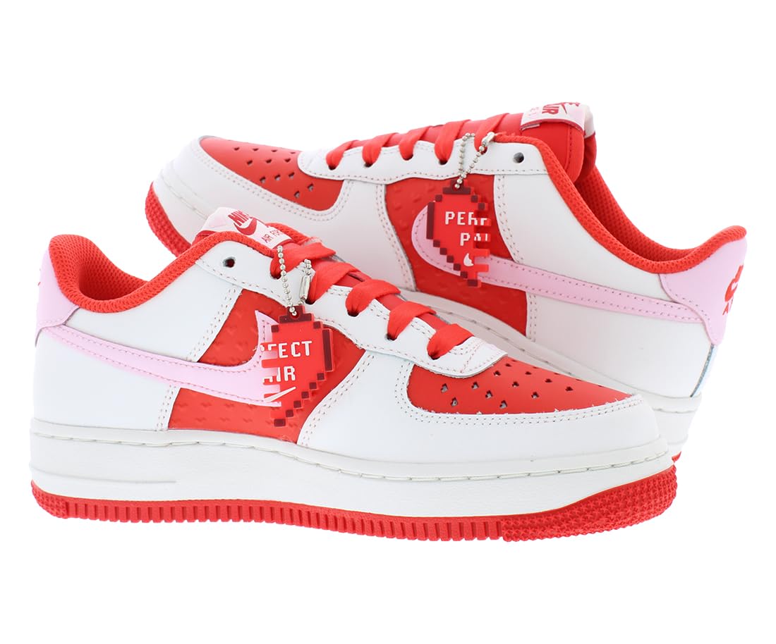 Nike Scarpe Air Force 1 per bambini grandi (HV5165-121, Summit White/Light Crimson/Fire Red/Pink Foam)