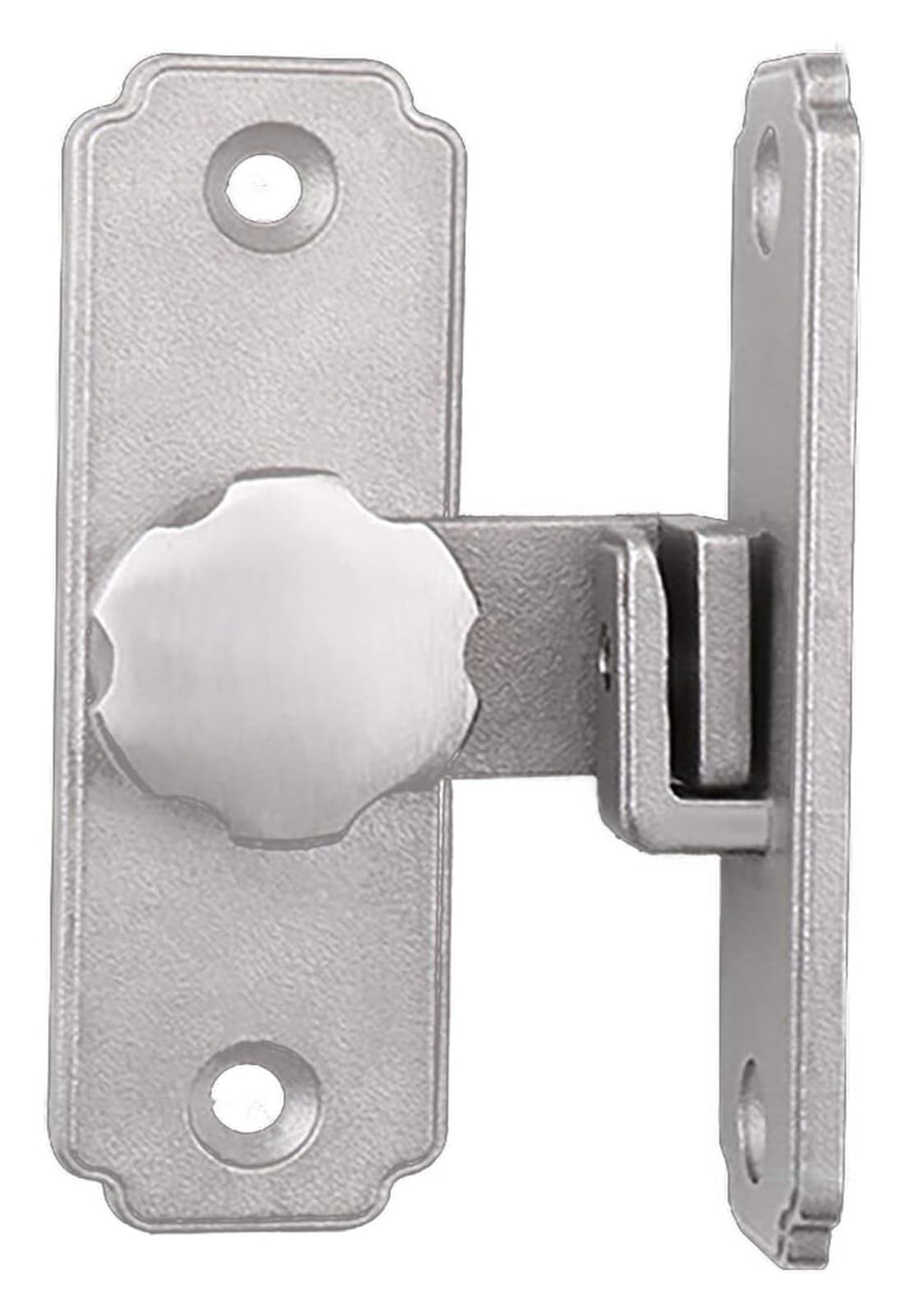 Door Latch， Pack of 2 Multicolor Slide Bolt Door Latch for Windows Cabinet Multiple Sizes with Hardware(Silver,Short 90 Degrees)