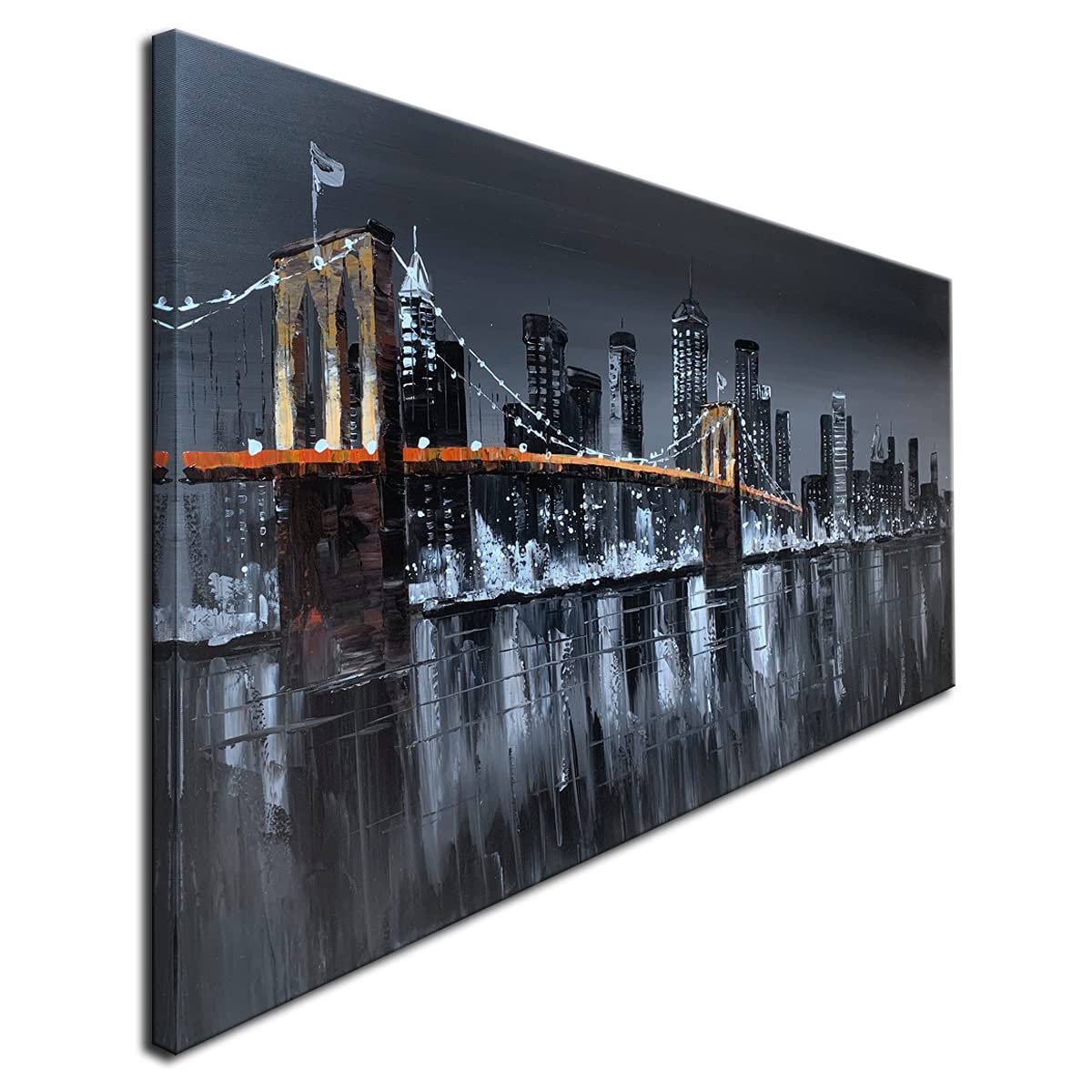 Black and White Brooklyn Bridge Wall Art New York Cityscape Skylines ...