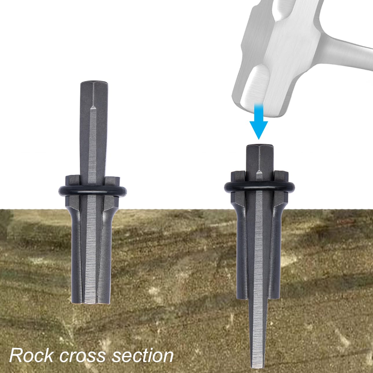 Rock Splitter Set - Break Granite & Marble Easily -4