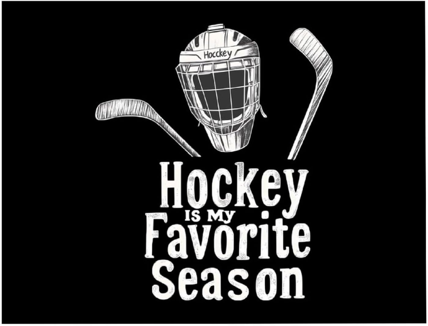 Hockey Is My Favorite Season Printed Diamond 5D Painting Kits DIY Full Drill Crafts for Home Wall Decor 16x20 Inch Yellow Wood 50 * 40cm