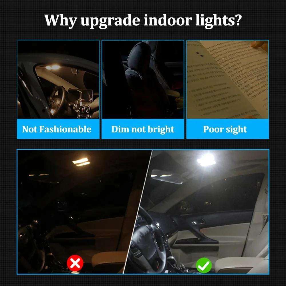 Kit de Luces LED Interiores para Lectura, mapas, Techo y matrícula, para Sentra 2004-2017 2018 2019. Accesorios para automóvil.