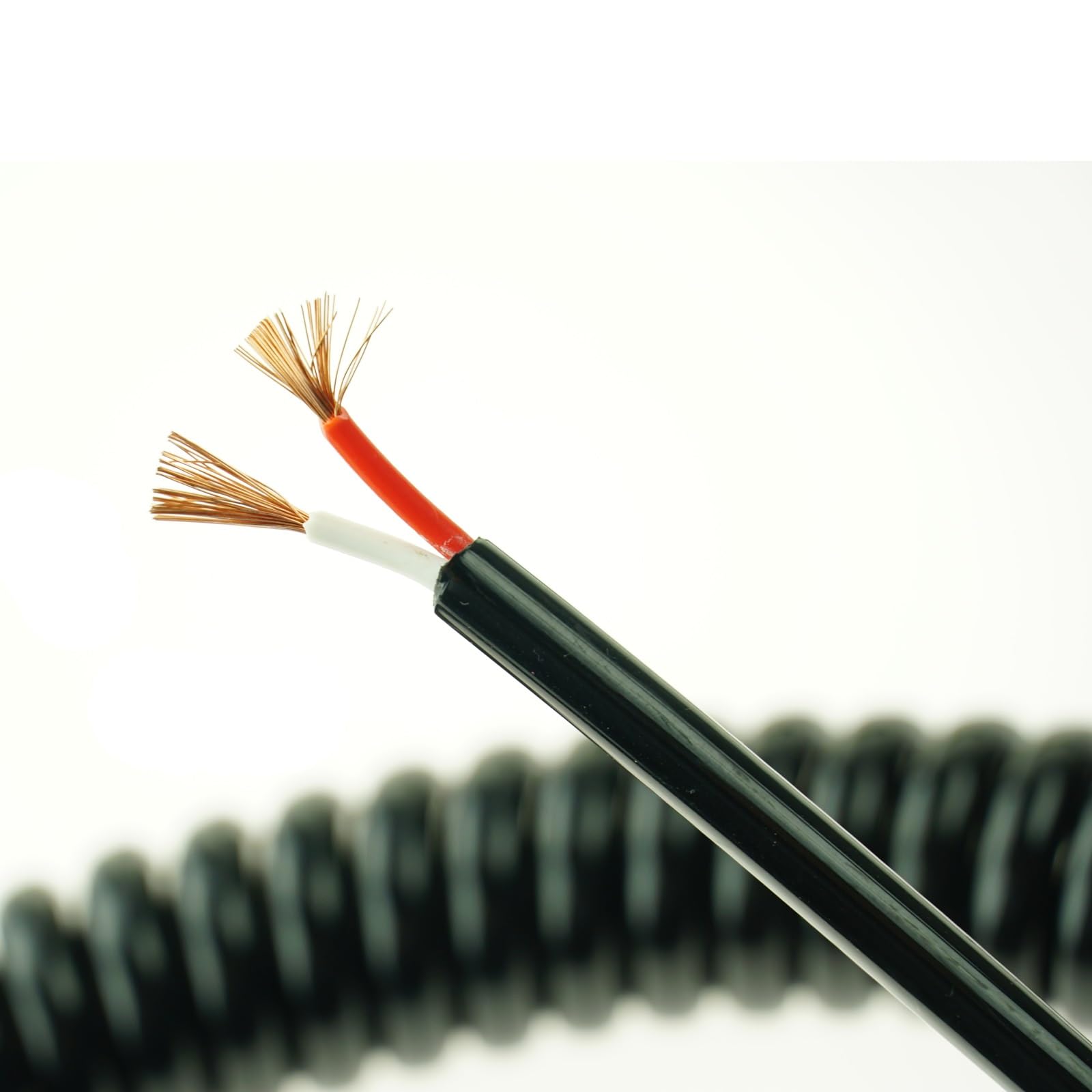 3-żyłowy, kręcony, giętki kabel sieciowy, spiralny, 20AWG, 0,5 mm², czarny