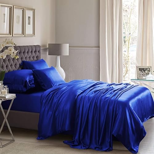Miniatura 8 de GLIMMER TEXTILE, Juego de funda de edredón de satén de seda de alta calidad, cierre de cremallera oculta, 3 piezas, tamaño King (90 x 104 pulgadas),