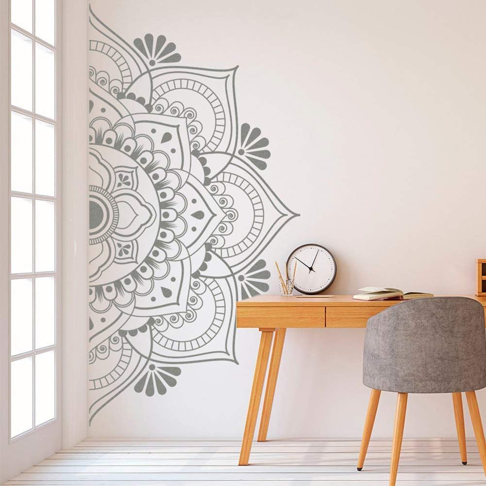 Wall Stickers,Removable Adhesive Half Mandala Wall Sticker Decal Mural Meditation Home Decor