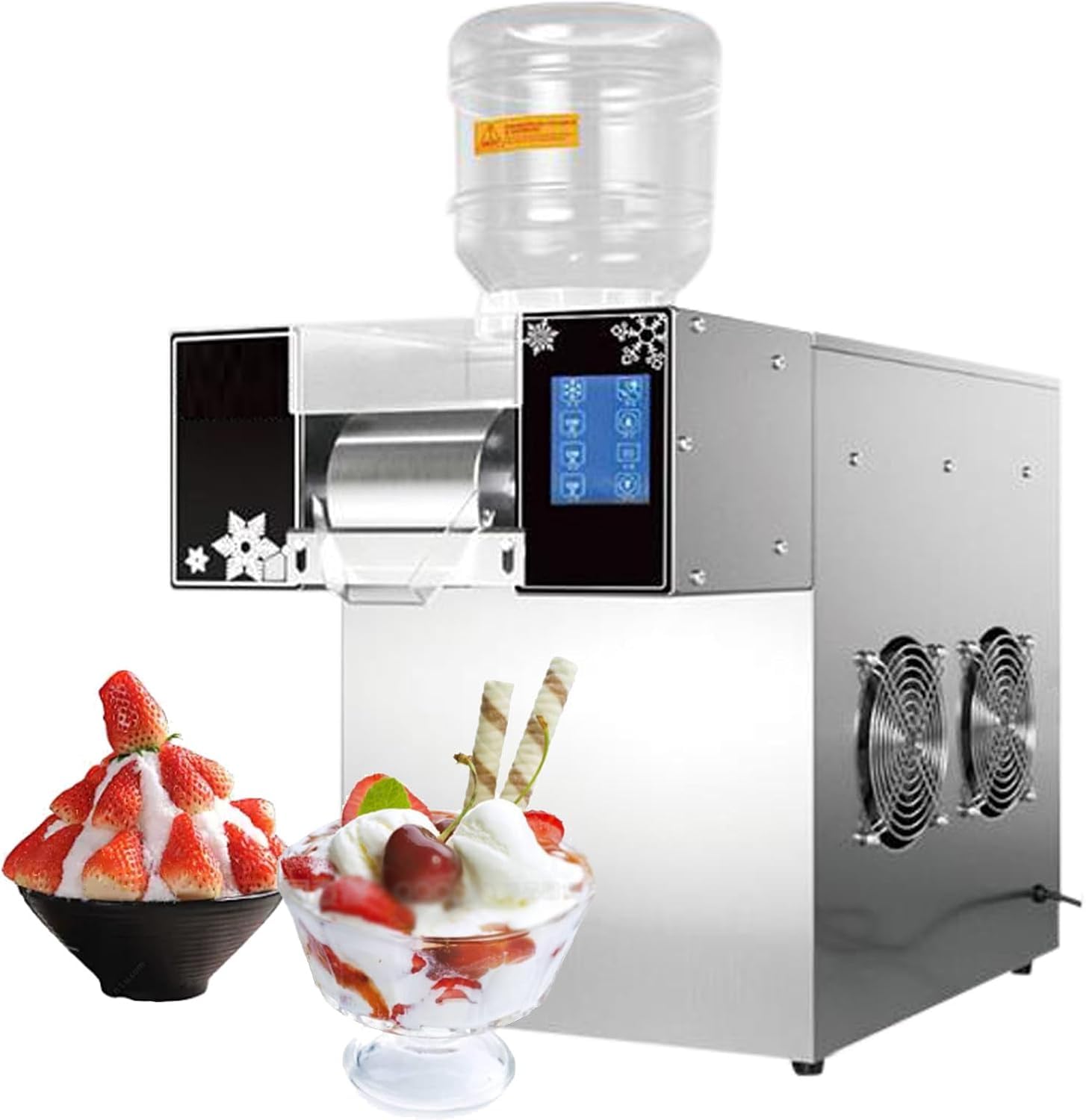 HCZKIUJY Commercial Snow Cone Maker Electric Slushie Machine for Supermarkets & Cafes, Adjustable Speed, Countertop Ice Drink Machine