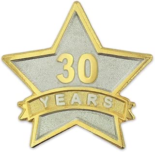 PinMart 30 Year Service Award Star Corporate Recognition Dual Plated Lapel Pin - coolthings.us