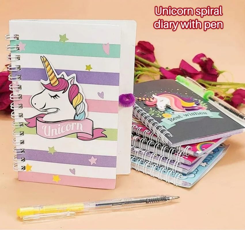 Image of TERA 13Unicorn Diary with Pen for Girls Boys Kids (Pack of 12) Birthday Return Gifts Party Favors Theme Return Gift for Girls Kids, 60 Pages